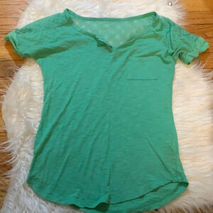 Women’s Express green lace back short sleeve top XS